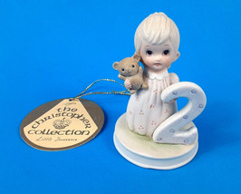 Year Two Second Birthday Porcelain Girl Cake Topper VTG Lefton 1982 Age 2 - £4.69 GBP