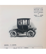 1908 Cadillac Model T Coupe Vehicle Catalog Advertisement Automobilia F17M2 - $561.45 MXN