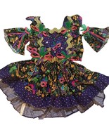 Mardi Gras Pageant OOC Pinafore Dress Girls Size 4-6 - £57.37 GBP