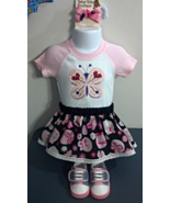 Infant Embroidered Pink Butterfly Bodysuit - Sz 6 mo - Skirt, Barrette &amp;... - $36.85 CAD