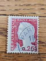 France Stamp Republique Francaise 0,25 Used Marianne Paris Circular Canc... - $18.45 MXN