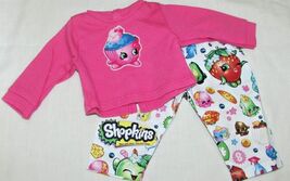 15" doll clothes hand made outfit pajamas Shopkins pink white shirt pants - $9.35