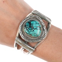 6.25&quot; Vintage Nizhoni Navajo silver and turquoise cuff bracelet - £240.32 GBP