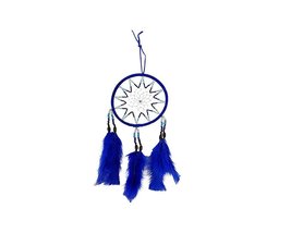 Large Dream Catcher Natural Feather Multicolored Beaded Dangle Hanging Ornament  - £11.81 GBP