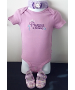 Infant Lavender Bodysuit - Sz 3-6 mo - Princess in Training + Headband &amp;... - $27.28 CAD