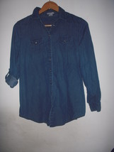 Charlotte Russe Long Roll Sleeve Denim Forever 21 Tunic Shirt Chambray L... - $10.00