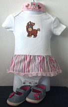 Infant Embroidered Western Bodysuit Skirt Pony 6-9 months + Headband &amp; S... - $26.95