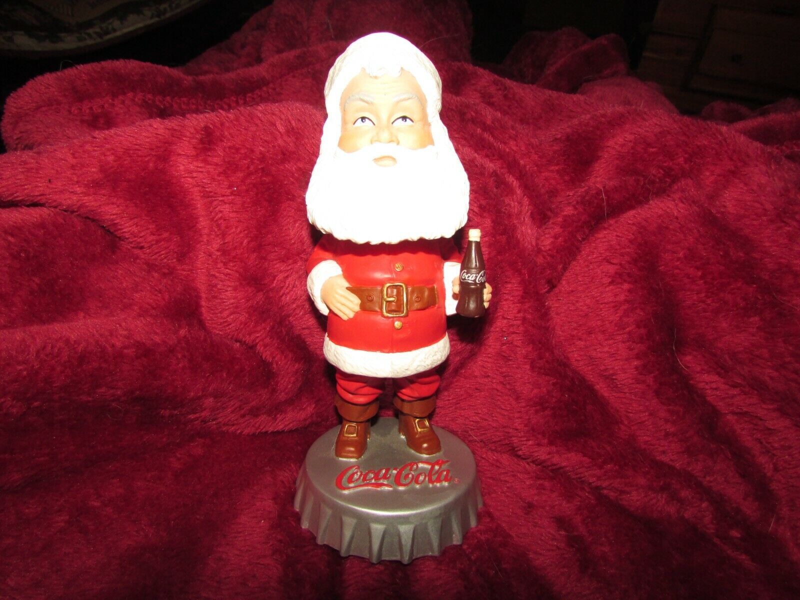SANTA bobblehead figurine bottlecap Coca Cola & Carl's Jr 2002 promotional (D 7) - $24.75