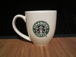 2007 Starbucks Coffee Mug Tea Cup White with Green Mermaid logo 14 oz - £11.79 GBP