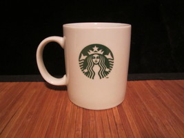 Starbucks Coffee Mug Tea Cup White with Green Mermaid logo 12 oz - £7.46 GBP