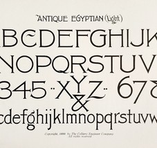 Antique Egyptian Light Font Example 1899 Victorian Craft Drawing Ephemer... - $375.23 MXN
