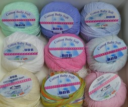 Knitting Yarn Egyptian Cotton BBB TITANWOOL Baby Soft for And Crochet - £2.85 GBP+