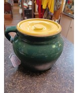 Vintage Hall Made In The USA 782 Bean Pot Green And Yellow - $34.64