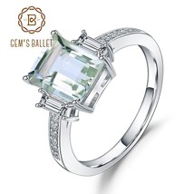 Gem&#39;s Ballet 4.1Ct  Natural Green Amethyst Wedding Band Ring Genuine 925 Sterlin - £24.98 GBP