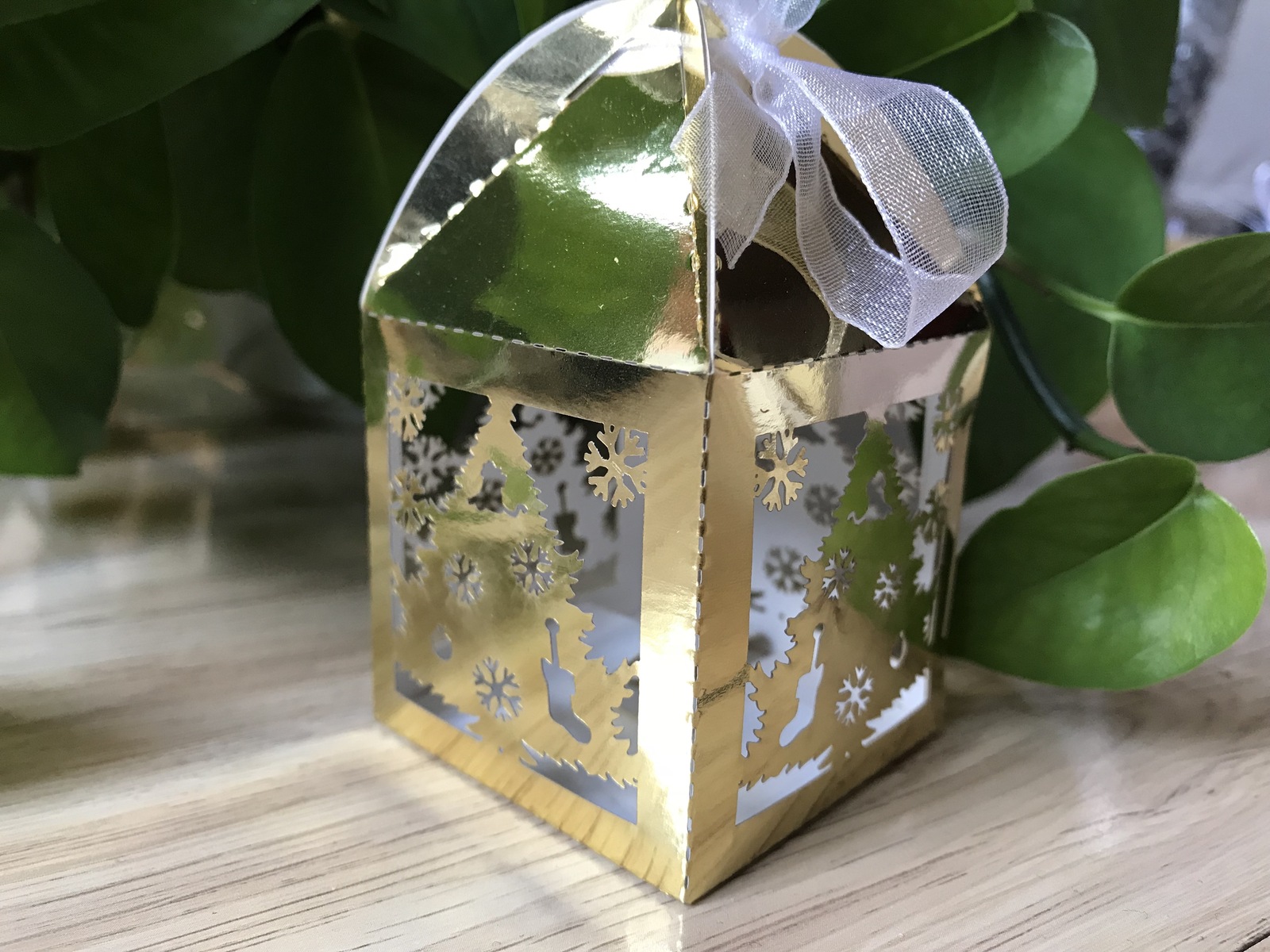 Primary image for Christmas Tree Laser Cut Gift Boxes for Christmas Bridal Birthday Favors,100pcs 