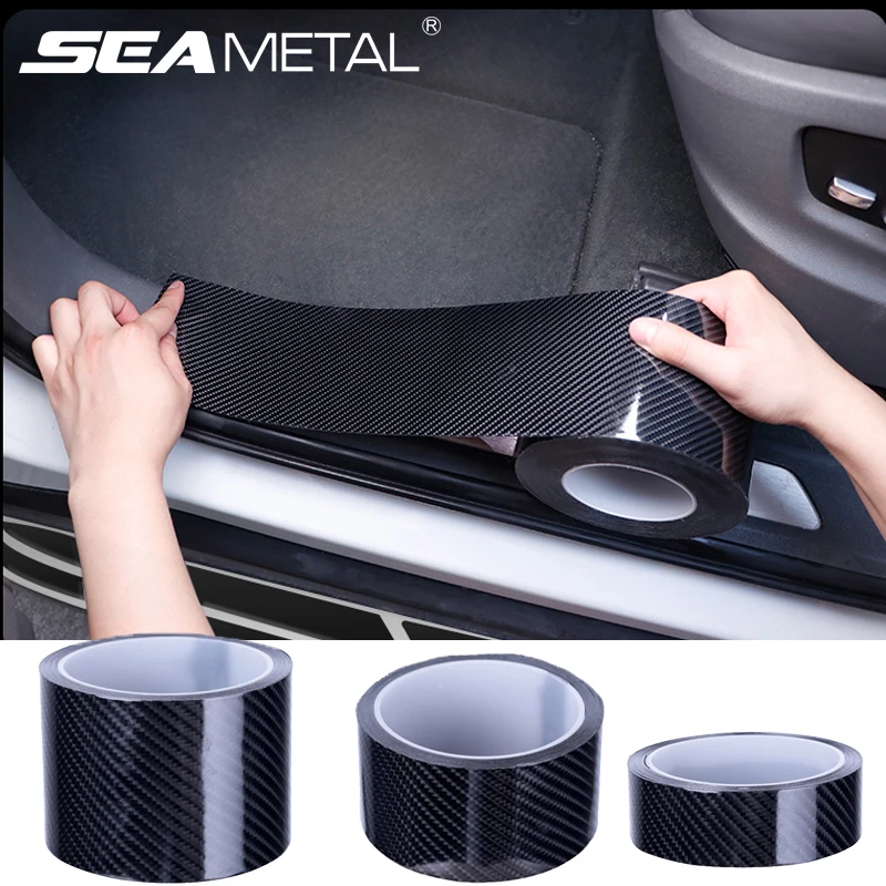 SEAMETAL 5D Carbon Fiber Car Sticker Door Edge Protective Film Anti Scratch Auto - £9.86 GBP+