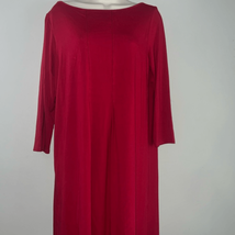 J. Jill Wearever Womens Boat Neck Red 3/4 Sleeve Pleated Shift Dress Size Medium - £16.95 GBP