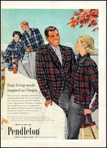 1950s Pendleton Wool PRINT AD Mens &amp; Women&#39;s Sportswear &quot;Inspired In Ore... - $10.66 CAD