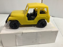 Vintage Strombecker Yellow Plastic Toy Jeep - $10.00