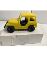 Vintage Strombecker Yellow Plastic Toy Jeep - $10.00