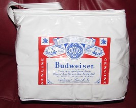 Budweiser Vinyl Cooler Bag/Lunch Bag White, Red Print - £19.60 GBP