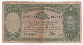 Australia, 1 Book, 1949, Sign: Coombs &amp; Watts, P26c, Very Rare, Used Hea... - $33.07