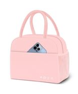 KUBYA Insulated Lunch Bag Pink Reusable Tote for Women Men Office Travel... - $4.61 CAD