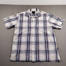 Phat Farm Button Up Shirt Mens XL Blue White Red Plaid Adult Hip Hop Pat... - $19.94