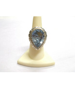 HUGE TEARDROP BLUE TOPAZ FACET STONE IN STERLING SILVER 9... - $175.00