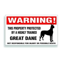 Warning DECAL trained GREAT DANE dog Danish hound German Mastiff  bumper... - £7.86 GBP