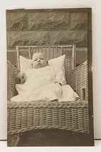 RPPC Cute Chubby Cheek Baby in Wicker Chair Postcard C1 - £3.94 GBP