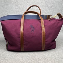 Hudson Sutler Golf Weekender Canvas Duffle Bag Embroidered Leather Trim Getaway - £69.61 GBP