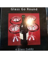 Wine Things Glass Go Round 4-Glass Decorative Caddy, Gold Goes over the ... - $32.00