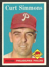 Philadelphia Phillies Curt Simmons 1958 Topps # 404 ex - £6.52 GBP