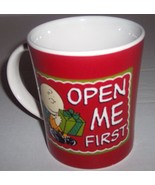 Charles Schultz Snoopy &quot;Open Me First &quot; Peanuts Large Coffee Mug-Gibson ... - $38.00