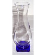 Bormioli Rocco Gorgeous Cobalt Blue Square Base Glass Vase Made in Italy - $63.00