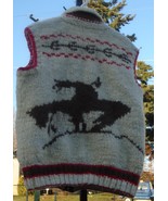  AMERICAN Indian riding horse End of Trail VEST hand knitted 60&#39;s Wool L... - $6,662.77 MXN