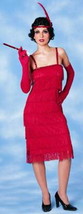 Roaring 20&#39;s Flapper Fringed Red Dress Fancy Dress Costume Red Fringe Dress - $59.99