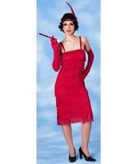 Roaring 20&#39;s Flapper Fringed Red Dress Fancy Dress Costume Red Fringe Dress - £47.95 GBP