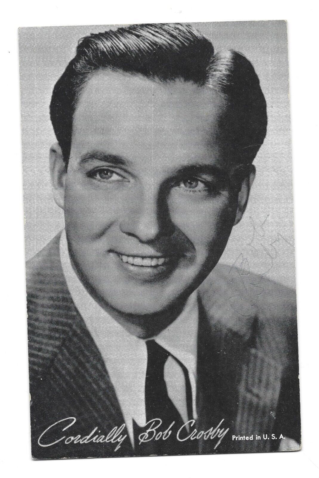 Jazz Singer, Bandleader Bob Crosby 3 1/4 by 5 1/2 inch Card w/Autograph ... - $6.00