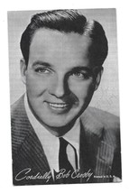 Jazz Singer, Bandleader Bob Crosby 3 1/4 by 5 1/2 inch Card w/Autograph on Back - £10.97 GBP