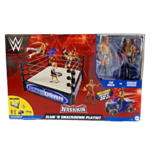 Mattel WWE Slam &#39;N Smackdown Playset The Rock Roman Reigns Complete New - £55.18 GBP