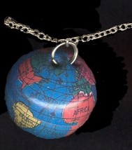 Globe Pendant Necklace Teacher World Planet Earth Funky Jewelry - £4.71 GBP