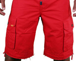 LRG Lifted Research Group Sharks Landing Red Walk Cargo Shorts NWT - $38.99