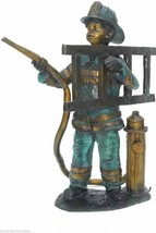 46&quot;H Little Fireman Solid American Bronze Jumbo Size Statue Fountain - £3,611.26 GBP