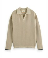 Scotch &amp; Soda Men&#39;s Organic Cotton Knit Polo Sweater in Beige-XL - $1,656.76 MXN