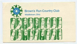 Brown&#39;s Run Country Club Golf Score Card Middletown Ohio 1960&#39;s - £14.07 GBP