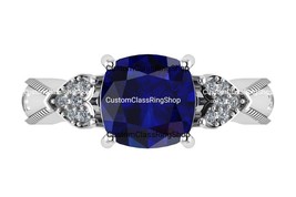 Custom Cushion Class Ring For Her, Silver 925 Cushion Cut Graduation Ring - £100.65 GBP