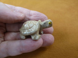 Y-TUR-LA-49) Tortoise land turtle carving SOAPSTONE FIGURINE love little turtles - £6.79 GBP