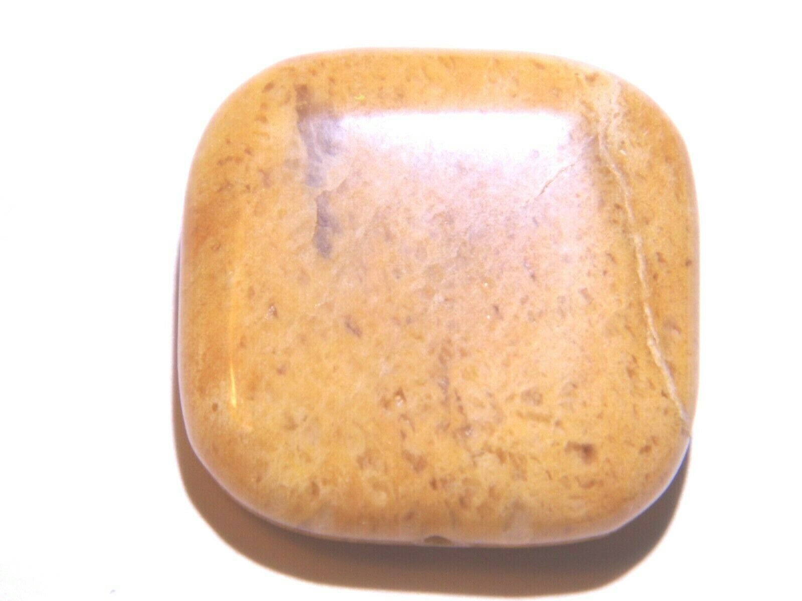 67.57Ct 30x30x8mm Natural Honey Jade Square Bead for Wire Wrapping/Jewel... - $1.89